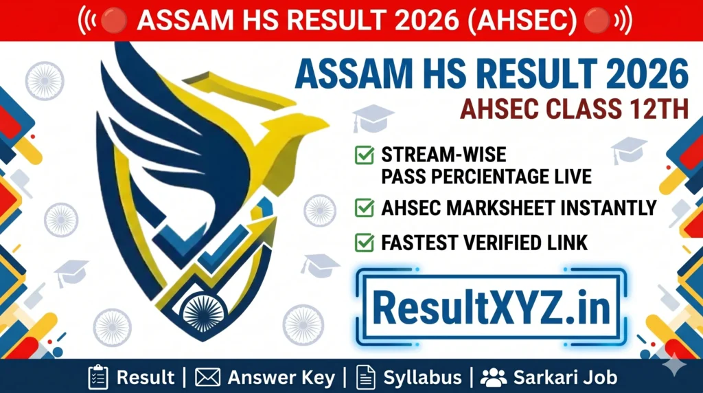 Assam HS Result 2026 AHSEC Class 12th Marks ResultXYZ