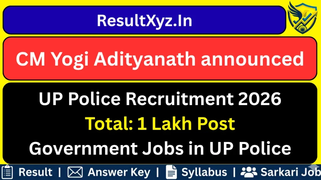 UP Police Recruitment 2026- Apply for 1 Lakh Govt Jobs