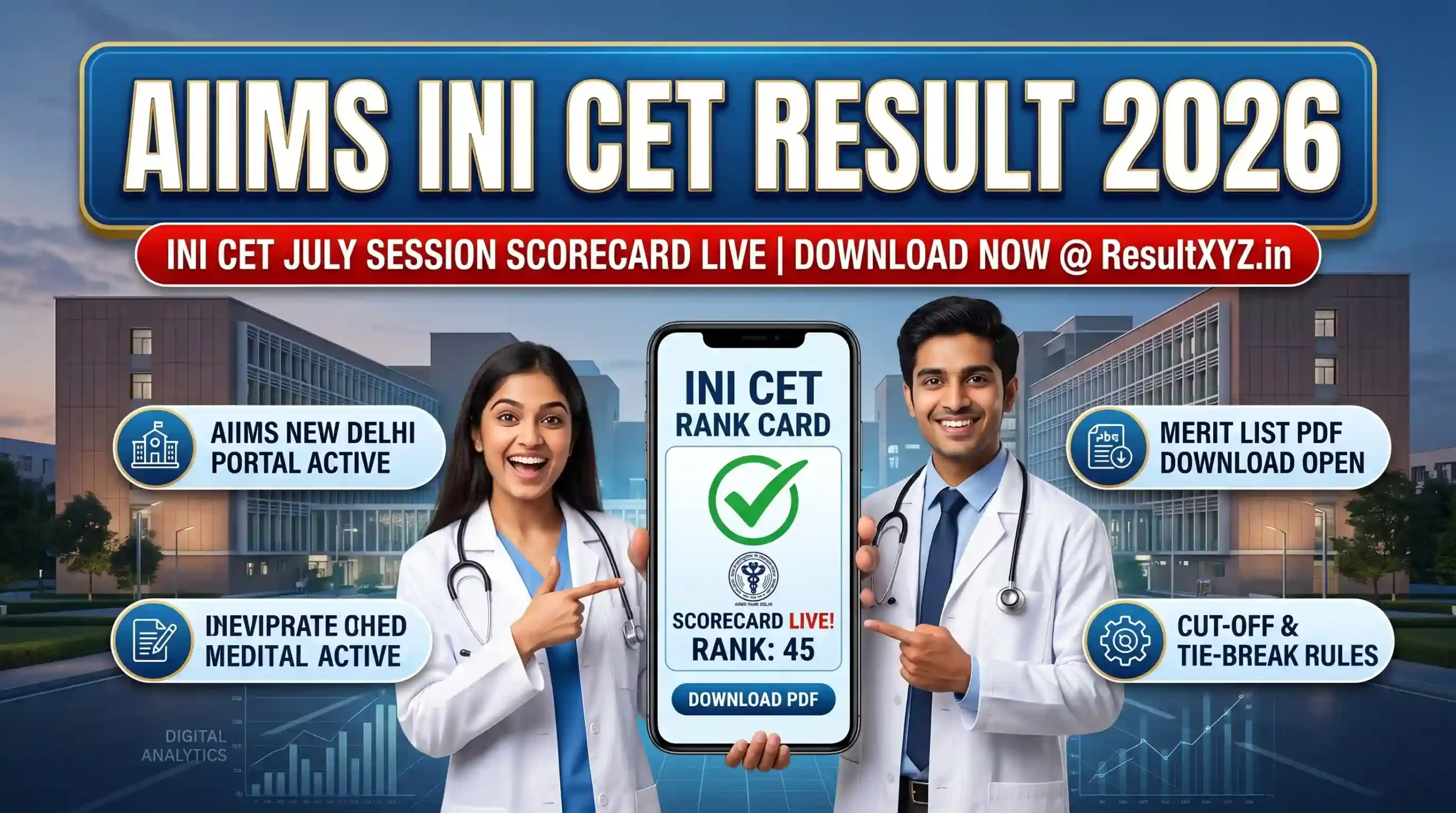 AIIMS INI CET Result 2026 (July Session) Declared: Download Merit List and Scorecard 1 banner image of AIIMS INI CET Result 2026 (July Session) Declared Download Merit List and Scorecard