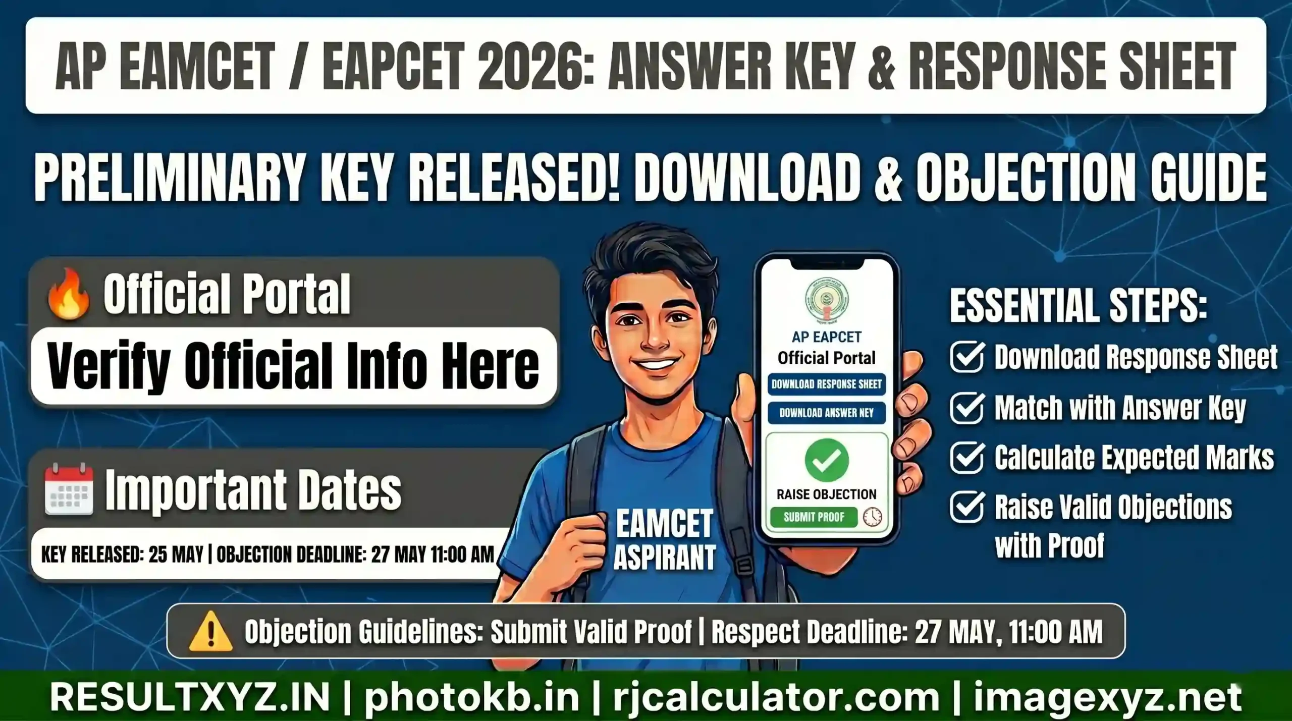 banner image of AP EAMCET Answer Key 2026 Released Download Response Sheet and Raise Objection