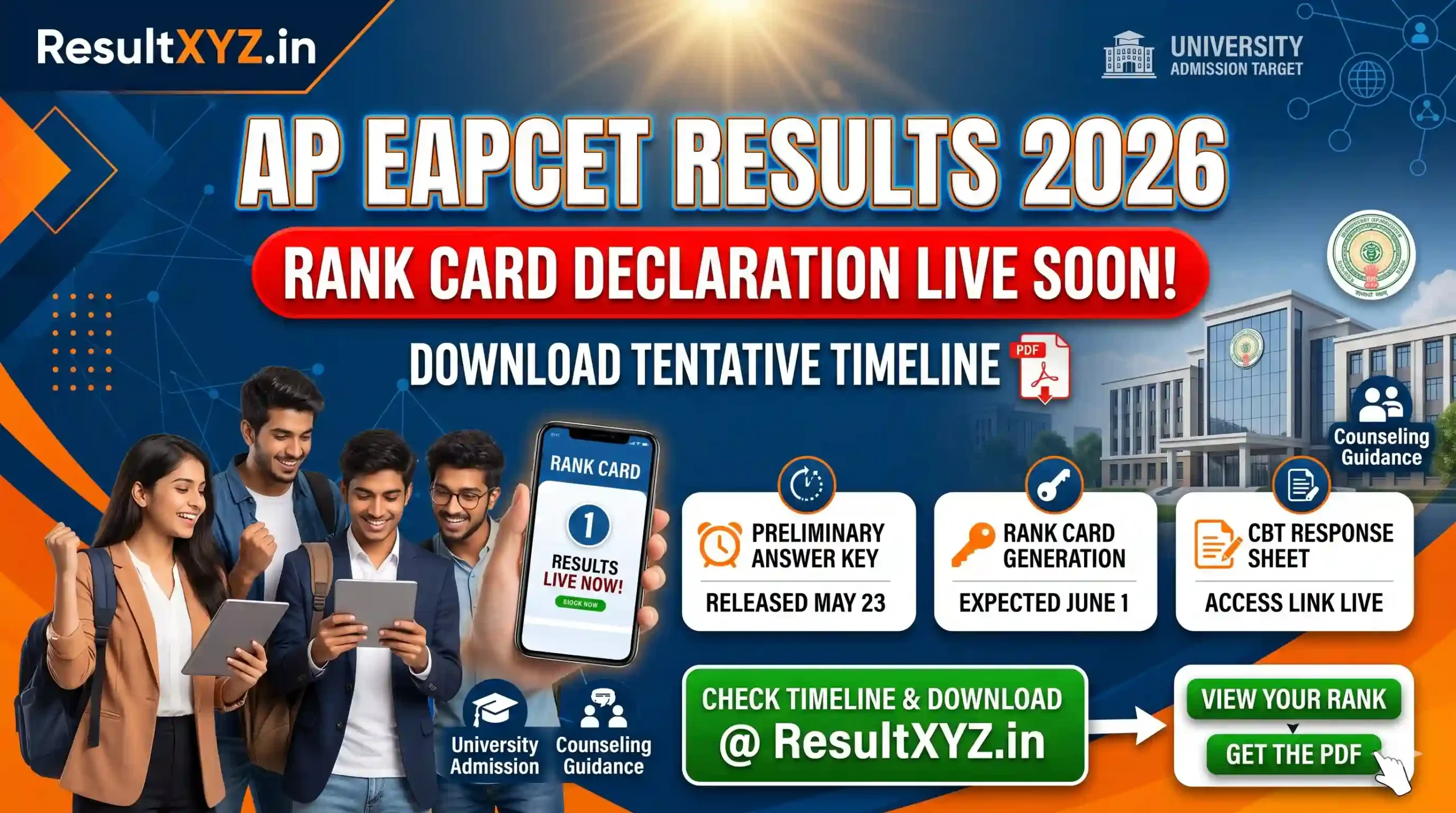 banner image AP EAPCET Results 2026 Check AP EAMCET Rank Card Date