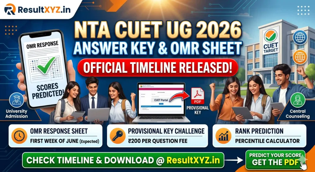 banner of NTA will release the CUET UG 2026 provisional answer keys and OMR sheet