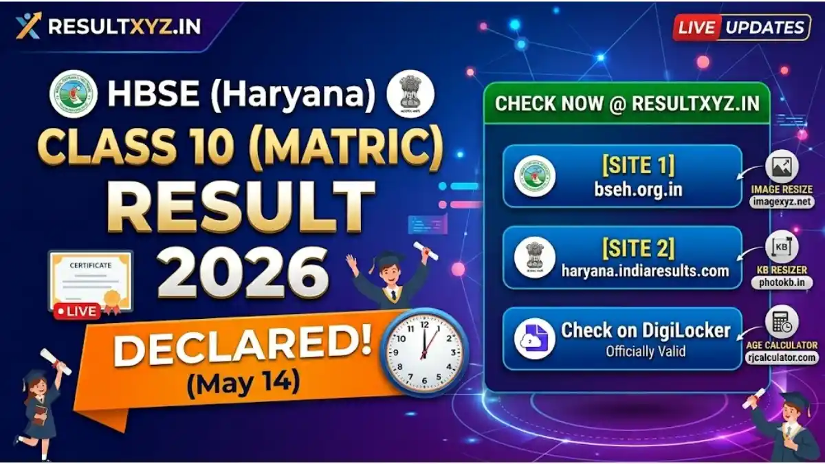 banner of HBSE 10th Result 2026 (DECLARED) Check Haryana Board Class 10th Result