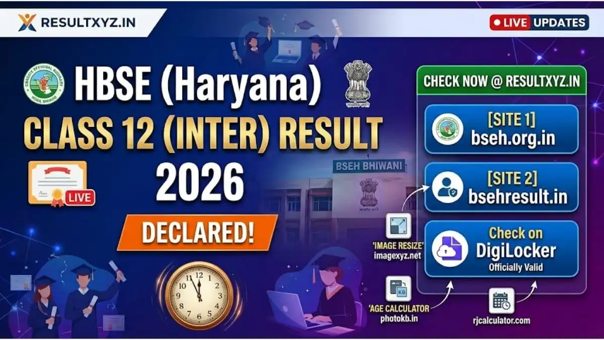 banner of HBSE 12th Result 2026 - Live Check Haryana Board 12th Result @bseh.org.in