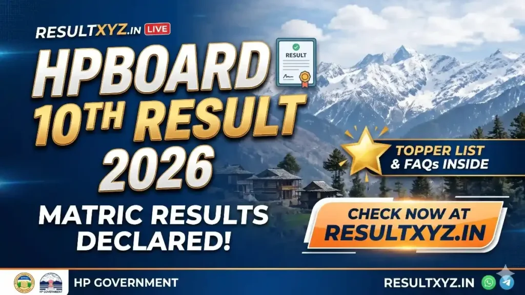 HPBOSE 10th Result 2026 Declaration Banner Live at ResultXYZ.in
