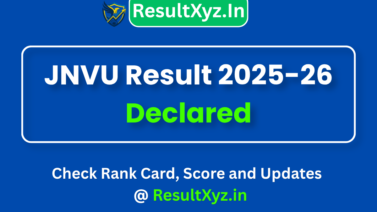 feature image of JNVU Result 2025-26 Declared Check Odd Semester Results, Marks and More