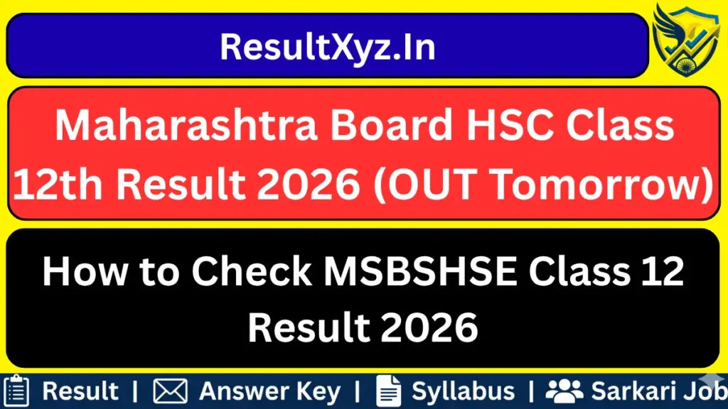 Maharashtra Board HSC Class 12th Result 2026 (OUT Tomorrow)