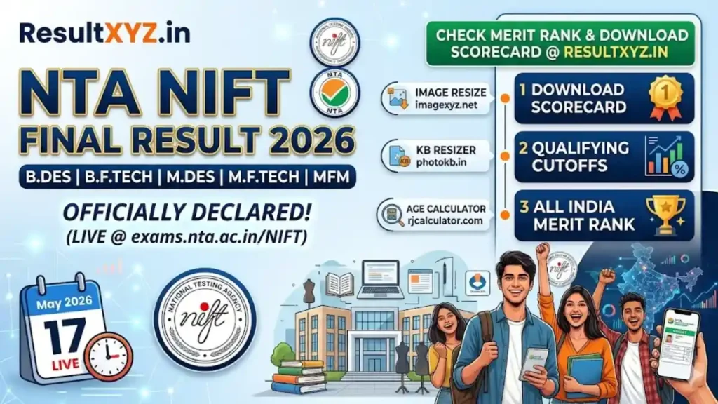 Current image: NTA NIFT Final Result 2026 (OUT) Download Rank Card and Scorecard banner image