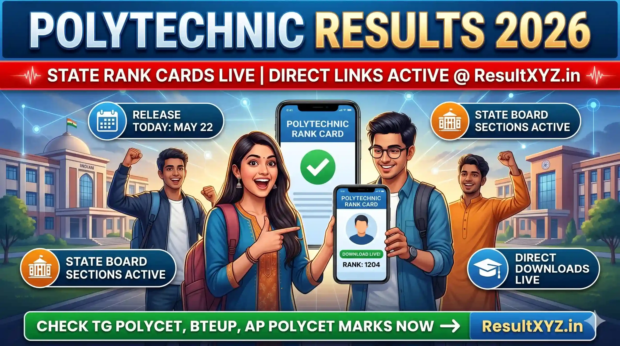 Polytechnic Results 2026: State-Wise Entrance Rank Cards and Semester Marksheets Hub 1 banner of Polytechnic Results 2026 State-Wise Entrance Rank Cards and Semester Marksheets Hub
