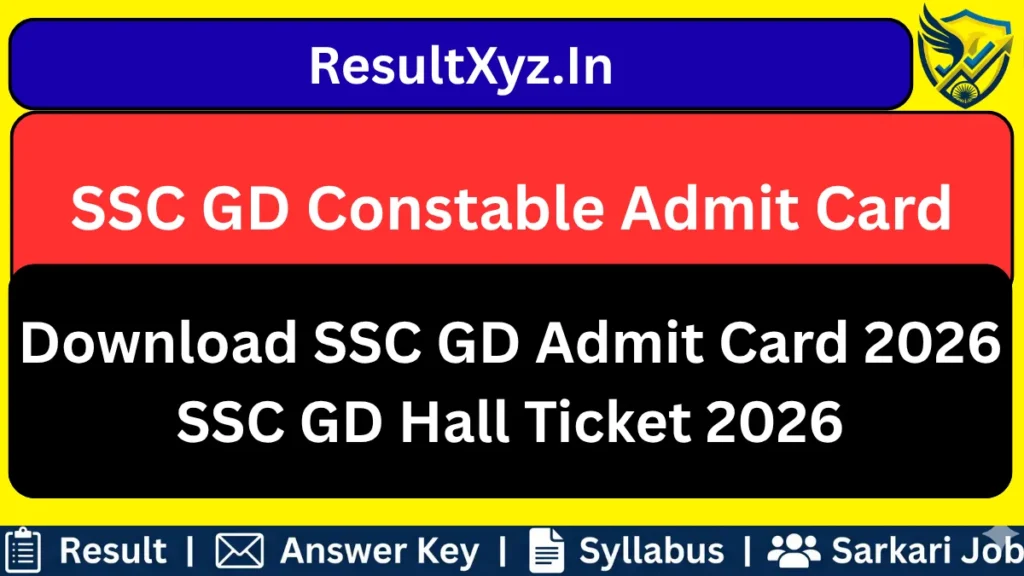 SSC GD Constable Admit Card 2026 Out Download Hall Ticket at ssc.gov.in