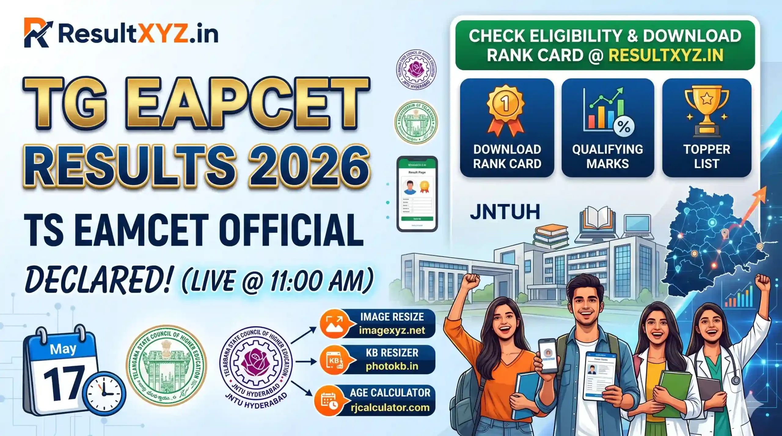 TG EAPCET Results 2026 (OUT) Download TS EAMCET Rank Card banner