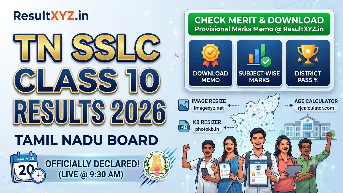TN SSLC Results 2026 (OUT @9:30 AM): Download TN Class 10th Result banner